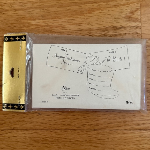 Vintage New Baby Birth Announcements Gibson New in Package - Picture 5 of 9